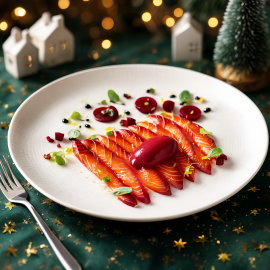 SAUMON GRAVLAX À LA BETTERAVE